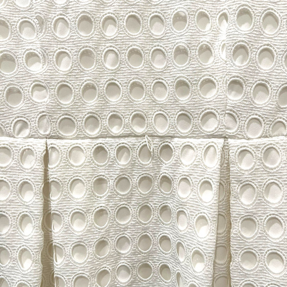 Calvin Klein Womens White Eyelet Lace Fit and Flare Dress Sleeveless Size Medium - Picture 5 of 10